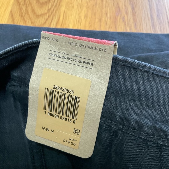 Levi's women's ribcage straight ankle jeans 16w Washed Black Classic Timeless - Picture 12 of 16